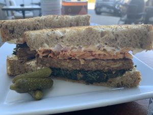 Kimchi Burger Plant Based Burger was amazing at Press Market in Collingwood