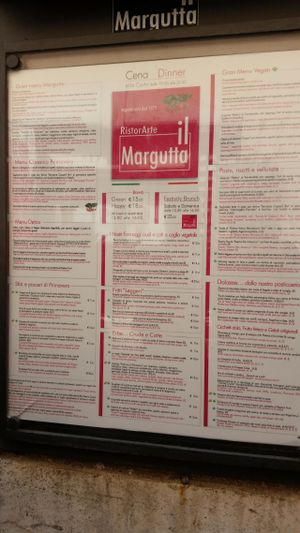 Il Margutta menu at Il Margutta in Rome