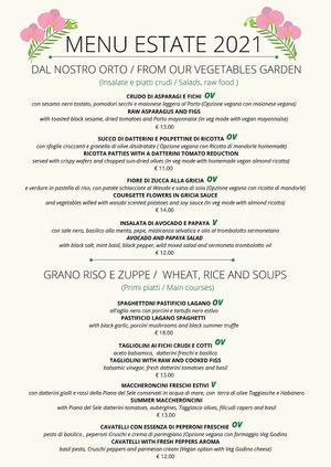 V = Vegan, OV = Can be Made Vegan at Il Margutta in Rome