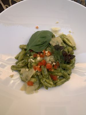 Cavatelli pasta with aromatic herb pesto  at Il Margutta in Rome