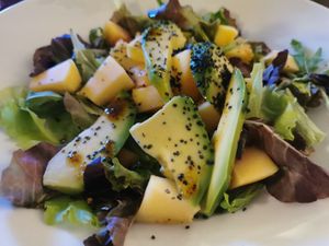 Avocado and papaya salad at Il Margutta in Rome