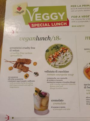 Lunch Menu at Il Margutta in Rome