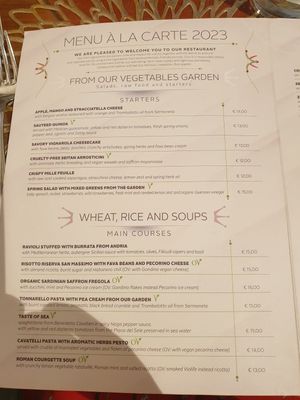 Menu June 2023 at Il Margutta in Rome