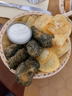 Great fish and chips at Il Margutta in Rome