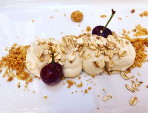 Lemon cream dessert at Il Margutta in Rome