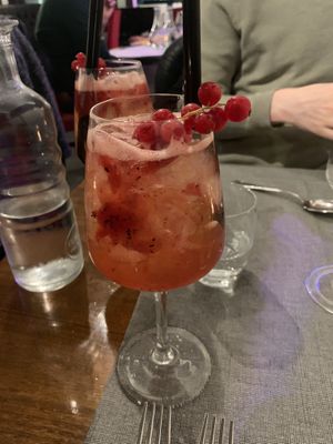 Amazing cranberry apperol at Il Margutta in Rome