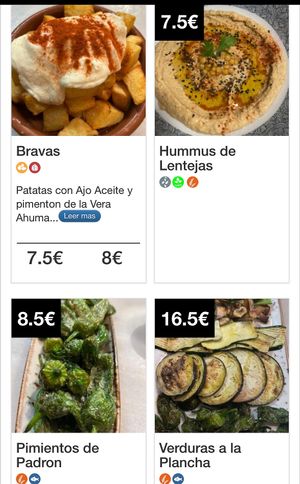 The vegetables have a fish allergen  at Escalones de la Lonja in Valencia