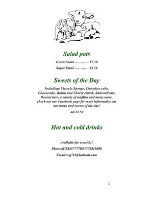 Menu taken from their FB page at Veg'n Out in Broadstairs