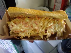 Our delicious cheese and coleslaw baguette!! at Veg'n Out in Broadstairs
