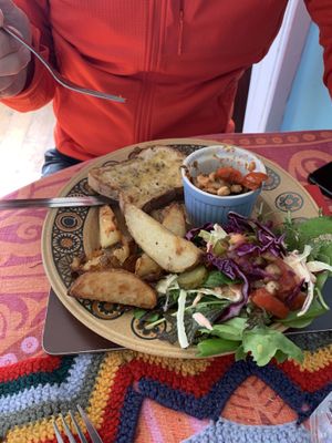 Half eaten moussaka  at Vegan Revelation in Belper