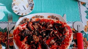 Vegan Revelation Forage Pizza.... Yum! at Vegan Revelation in Belper