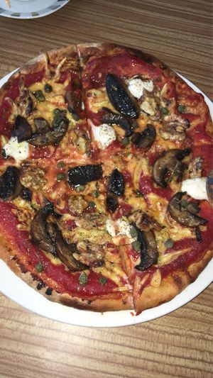 One of the pizzas they offer - delicious at Vegan Revelation in Belper