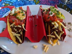 Chili Tacos! One of the best Vegan tacos we have had! at Vegan Revelation in Belper