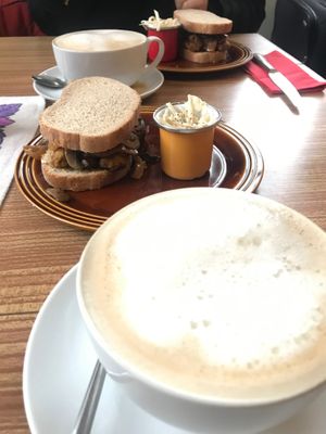 The Dirty Linda sandwich we had for breakfast along with our coffees at Vegan Revelation in Belper