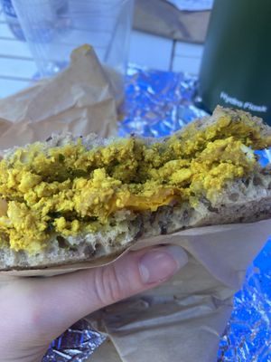 “Shaniya” sandwich on seeded sourdough  at BreadHive Bakery & Cafe in Buffalo