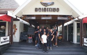 The Bulaccino staff at Bulaccino Cafe Denarau, next to The Sheraton at Bulaccino Cafe Denarau in Denarau