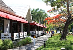 Bulaccino Denarau Cafe, located next to The Sheraton. Vegan options such as Niuccino - coffee with coconut milk, Muesli bars, Raw Balls, Salads.  at Bulaccino Cafe Denarau in Denarau