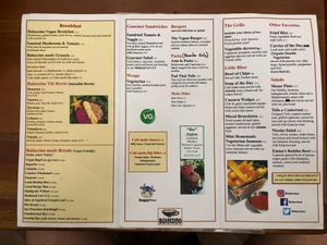 Vegan menu unfolded   at Bulaccino Cafe Denarau in Denarau