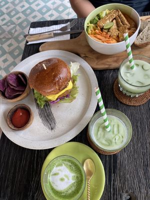 Vegan burger&curry  at Matcha Cafe in Tibubeneng
