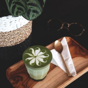 Matcha Latte with fresh homemade coconut milk at Matcha Cafe in Tibubeneng