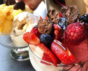 Vegan scoops with scrummy toppings at Sweet Ice Cream Lounge in Winchester