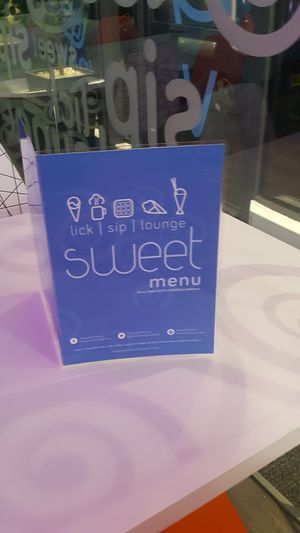 Ice cream menu at Sweet Ice Cream Lounge in Winchester