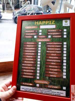 Menu choice at Happiz - Sablons in Paris