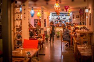 authentic atmosphere with calming indian music at Thali in Sde Nehemia