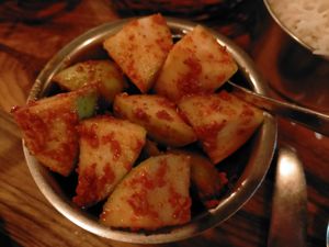 Green apple pickle at Mumbaiwala Indian Street Kitchen in Christchurch