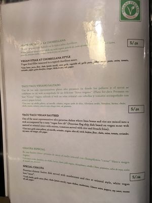 menu7 at Restaurant Paracas in Paracas