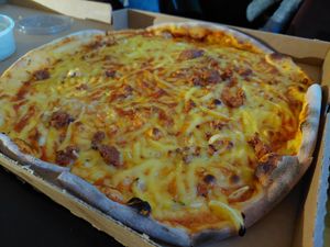 Vegan pizza at Langbro Pizzeria HB in Alvsjo