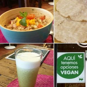 Vegan ceviche and green juice.
Nomada Organics & Gourmet is recommended by The Humane League. 
 at Nomada Organics & Gourmet in La Paz