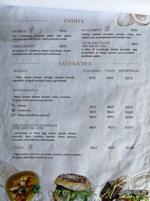 Menu 1 at Nomada Organics & Gourmet in La Paz