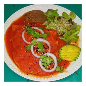 Vegan Entomatadas at Nomada Organics & Gourmet in La Paz