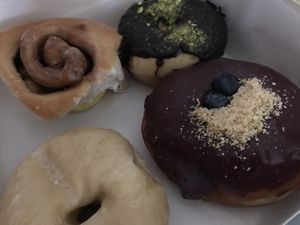 Doughnuts deliciosos at Delish Vegan Doughnuts in Madrid