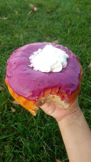 Blueberry lemon at Delish Vegan Doughnuts in Madrid