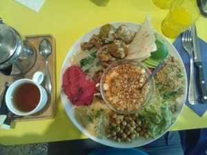 Banana milkshake at Deli's Vegan Bisztro in Budapest