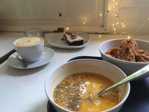 A delicious assortment  at Deli's Vegan Bisztro in Budapest