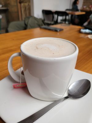 Almond Chai Latte at Naturalia Cafe in Medellin