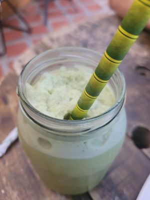 Iced Macha Latte at Naturalia Cafe in Medellin