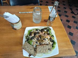 Garden salad made vegan at Naturalia Cafe in Medellin
