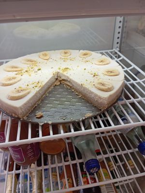 Banana tart vegan, gluten free,sugar free at Kelari in Amorgos