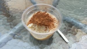 The legendary vegan rice pudding (with almond milk)  at Kelari in Amorgos