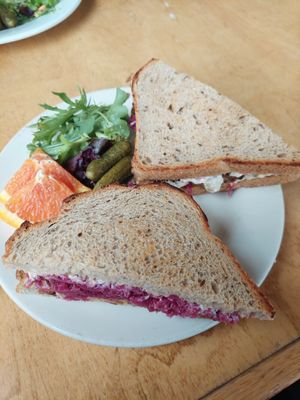 Tempeh Ruben was great at Blue Scorcher Bakery Cafe in Astoria