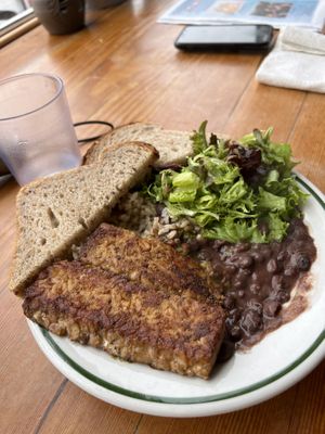 Poet’s Bowl with Tempeh and Mixed Greens   at Blue Scorcher Bakery Cafe in Astoria
