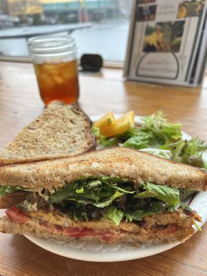 TLT + Iced Tea  at Blue Scorcher Bakery Cafe in Astoria