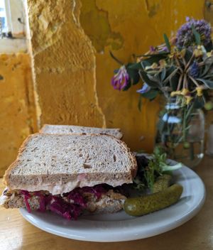 Tempeh Reuben at Blue Scorcher Bakery Cafe in Astoria