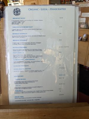 Menu at Blue Scorcher Bakery Cafe in Astoria
