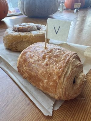 Chocolate croissant & cinnamon roll   at Blue Scorcher Bakery Cafe in Astoria