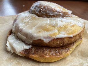 cinnamon roll  at Blue Scorcher Bakery Cafe in Astoria